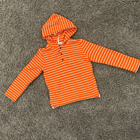 Janie and Jack boys Henley hooded striped shirt, size 7 - Picture 2 of 9